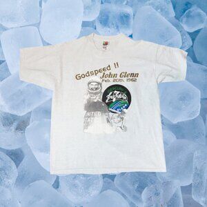 Vintage STS-95 Mercury Atlantis God Speed John Glenn Fruit of the Loom Shirt XL